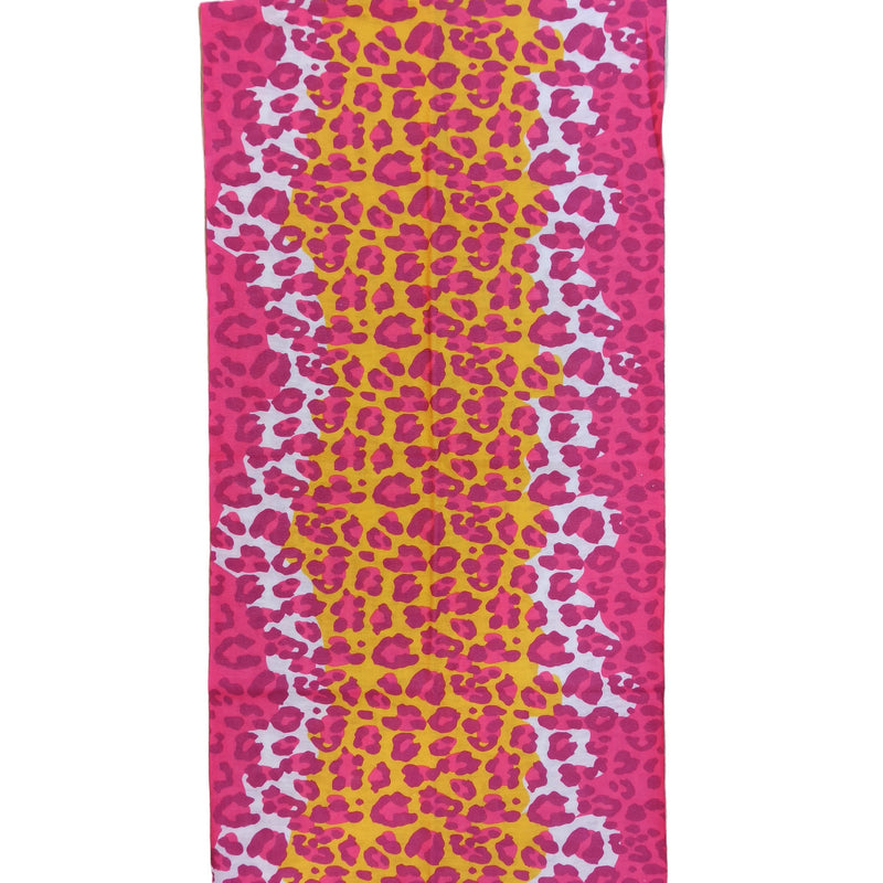 Bandana Animal Print Leopardo Rosa y Amarillo