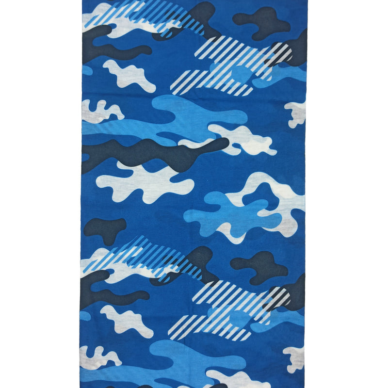 Bandana Camuflado Azul Rey y Gris Táctico