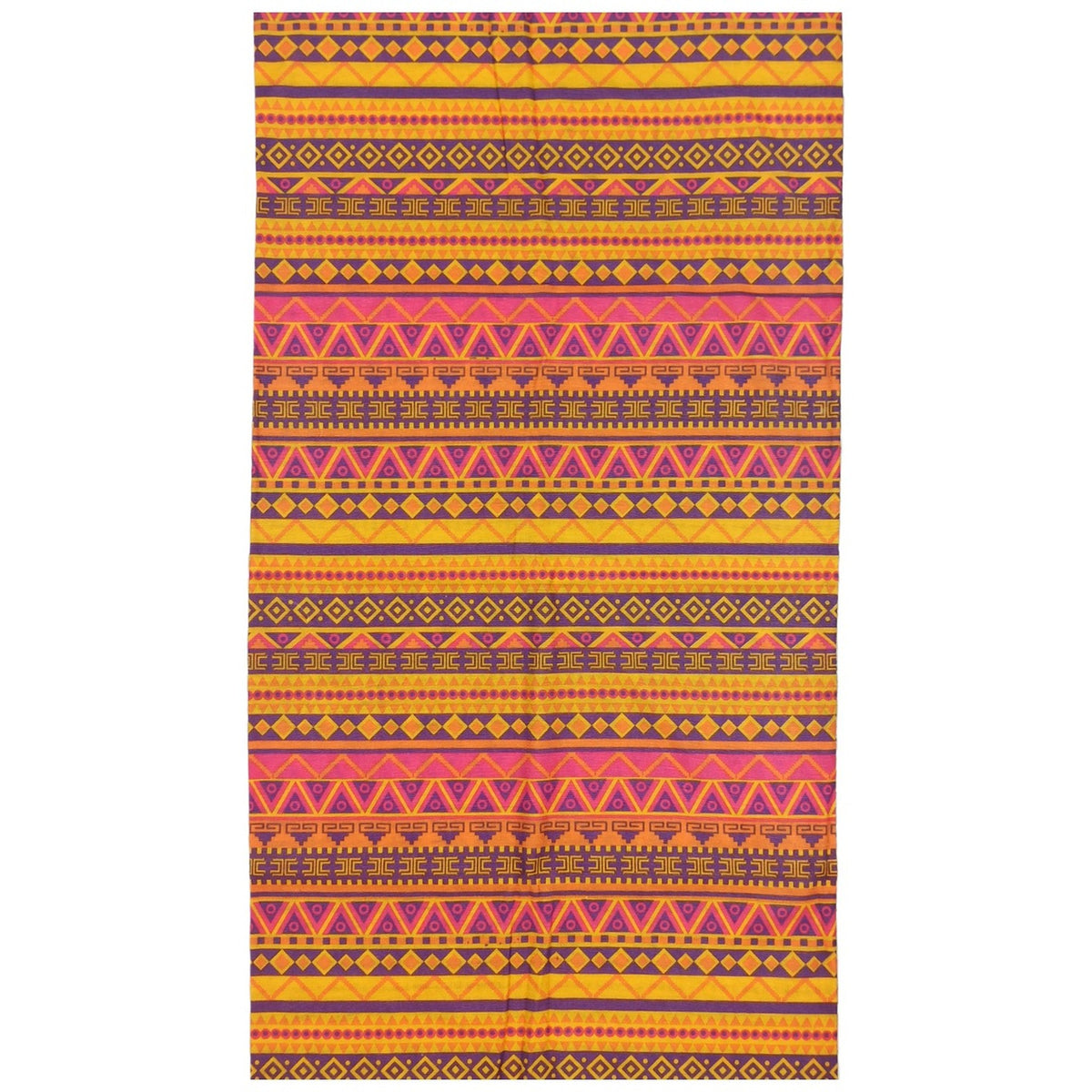 BANDANA PATRÓN ÉTNICO ANDINO MANDALA Y ZIGZAG AMARILLO Y NARANJA