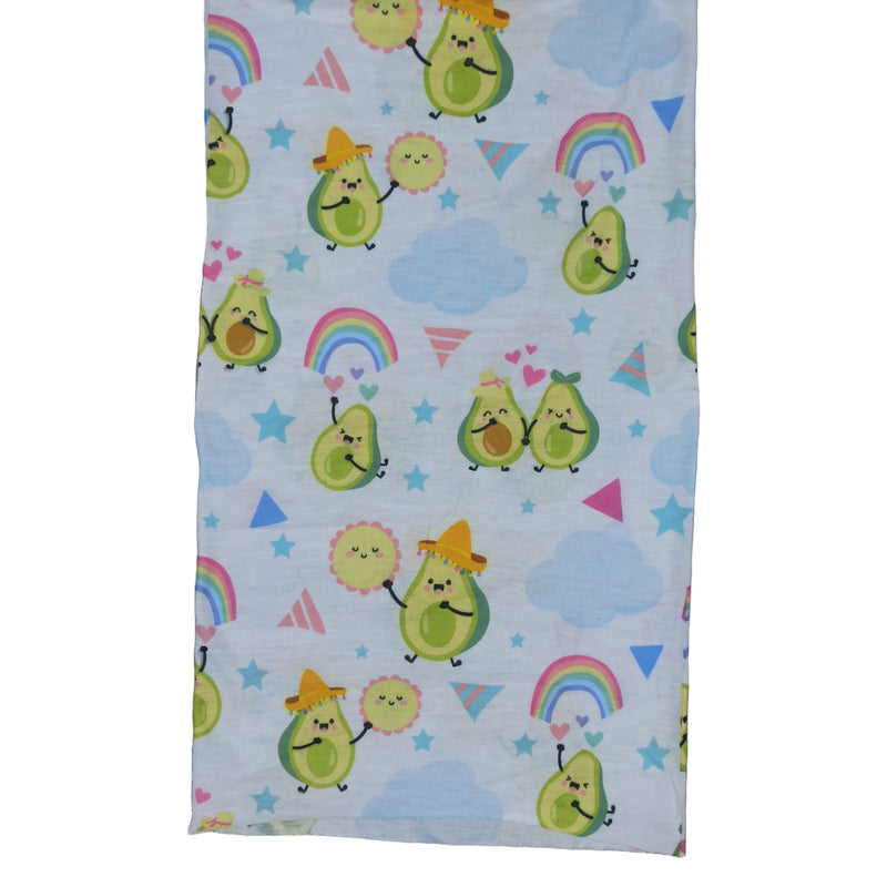 Bandana Frutal de Aguacates Kawaii Blanco