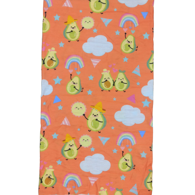 Bandana Frutal de Aguacates Kawaii Naranja