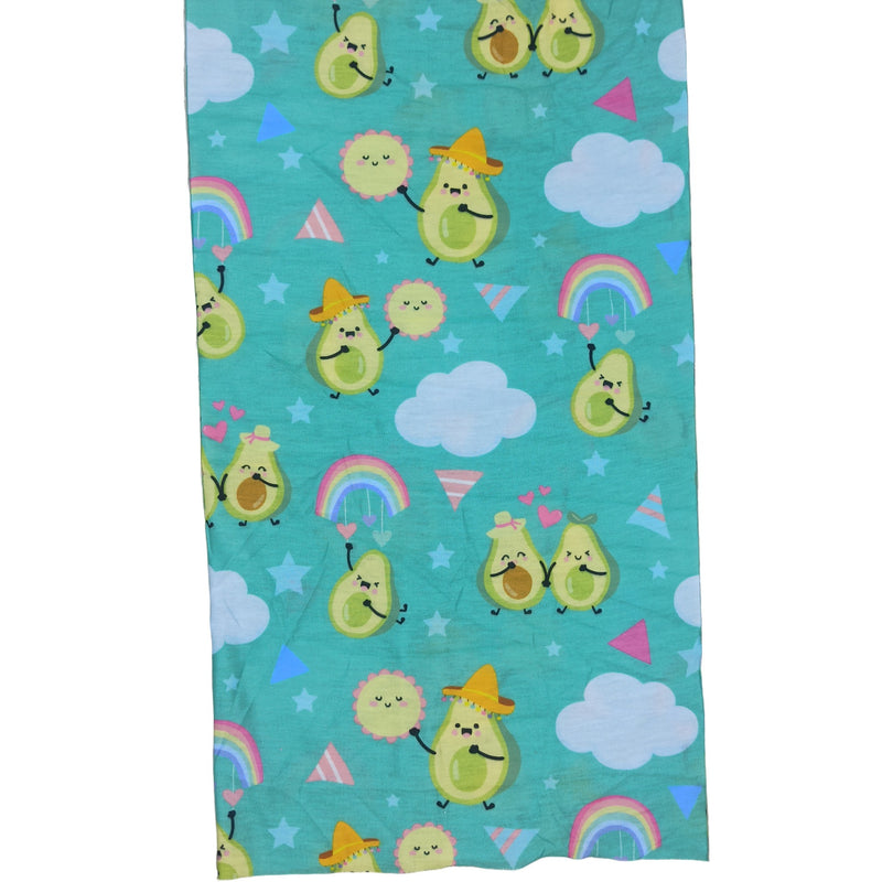 Bandana Frutal de Aguacates Kawaii Verde Agua