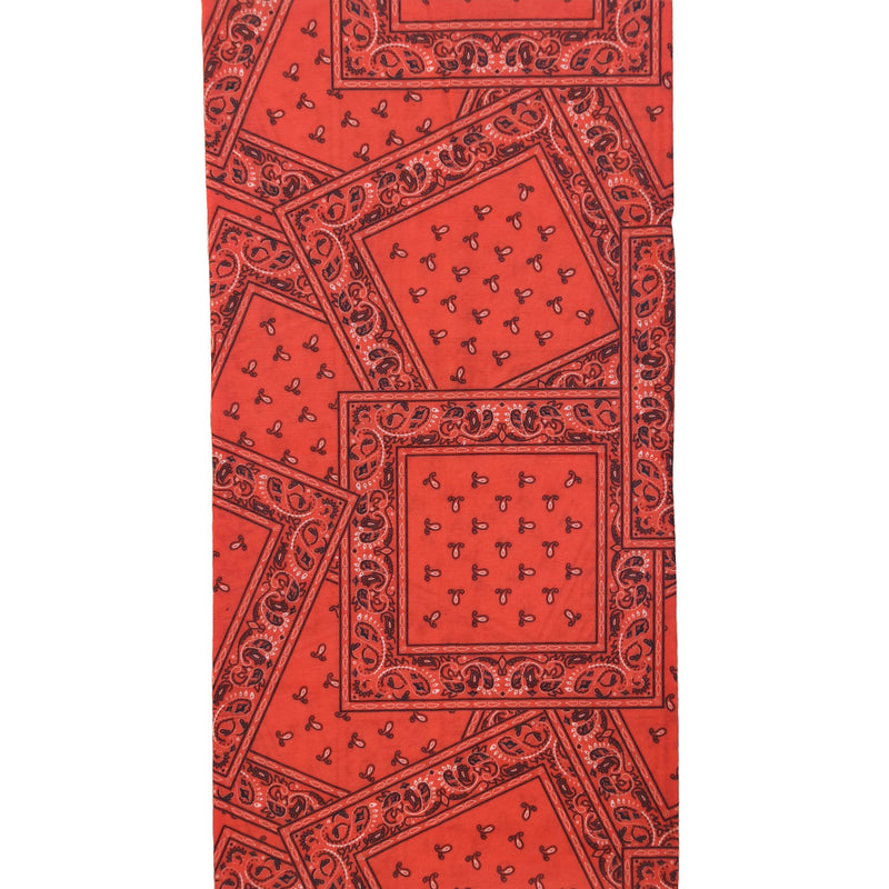 Bandana Paisley Cuadros Boho Rojo Oscuro