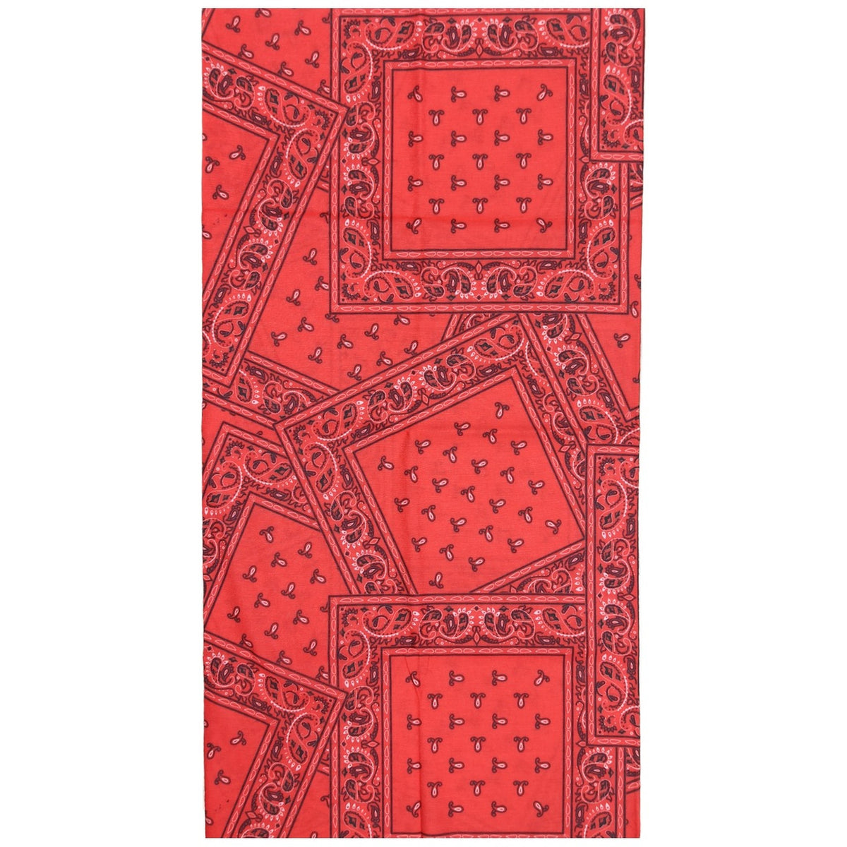 BANDANA PAISLEY CUADROS BOHO ROJO