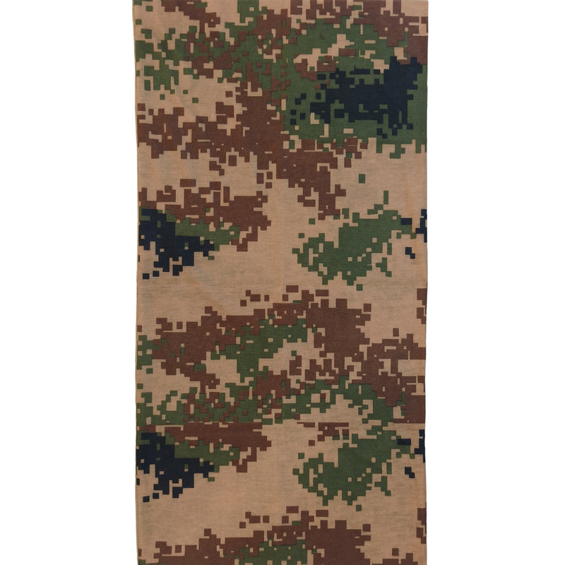 Bandana Pixelado Beige y Marrón Militar