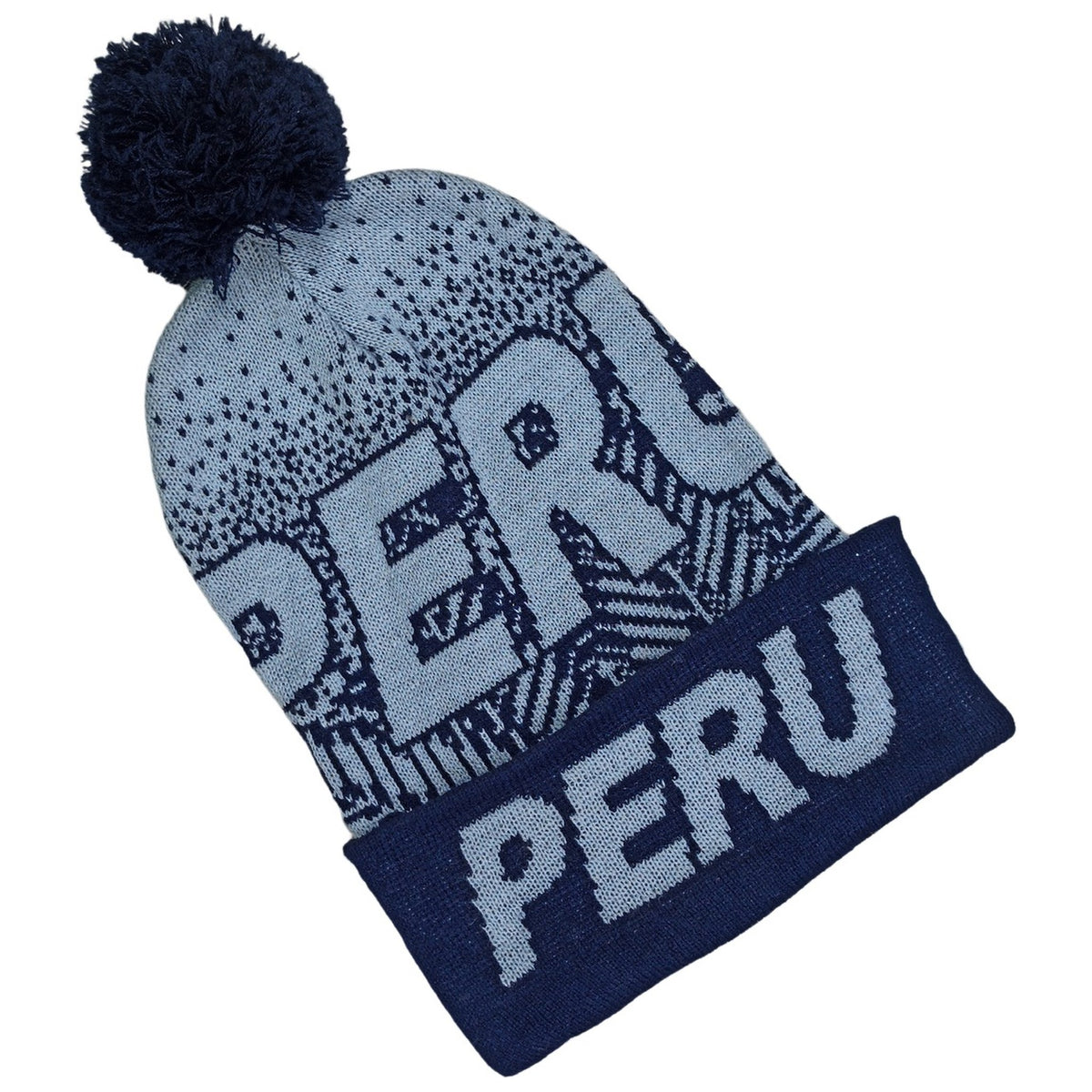 CHULLO CON POMPOM PERÚ LETRAS GRIS 2