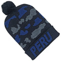CHULLO CON POMPOM PERÚ CAMUFLADO AZUL MARINO