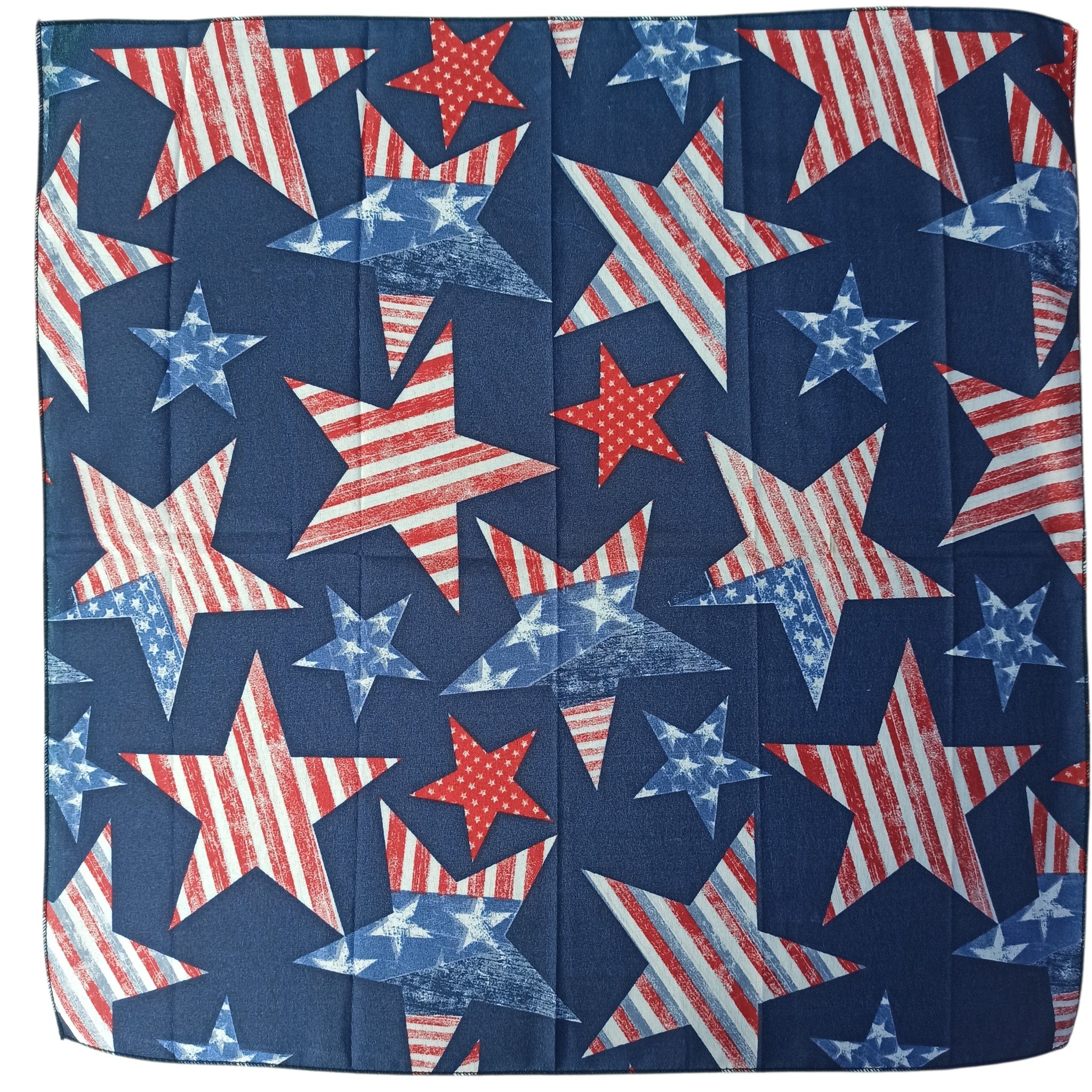 Pañoleta Alegonz Store bandera estrellas estilo usa, familia banderas, tela suave y liviana.