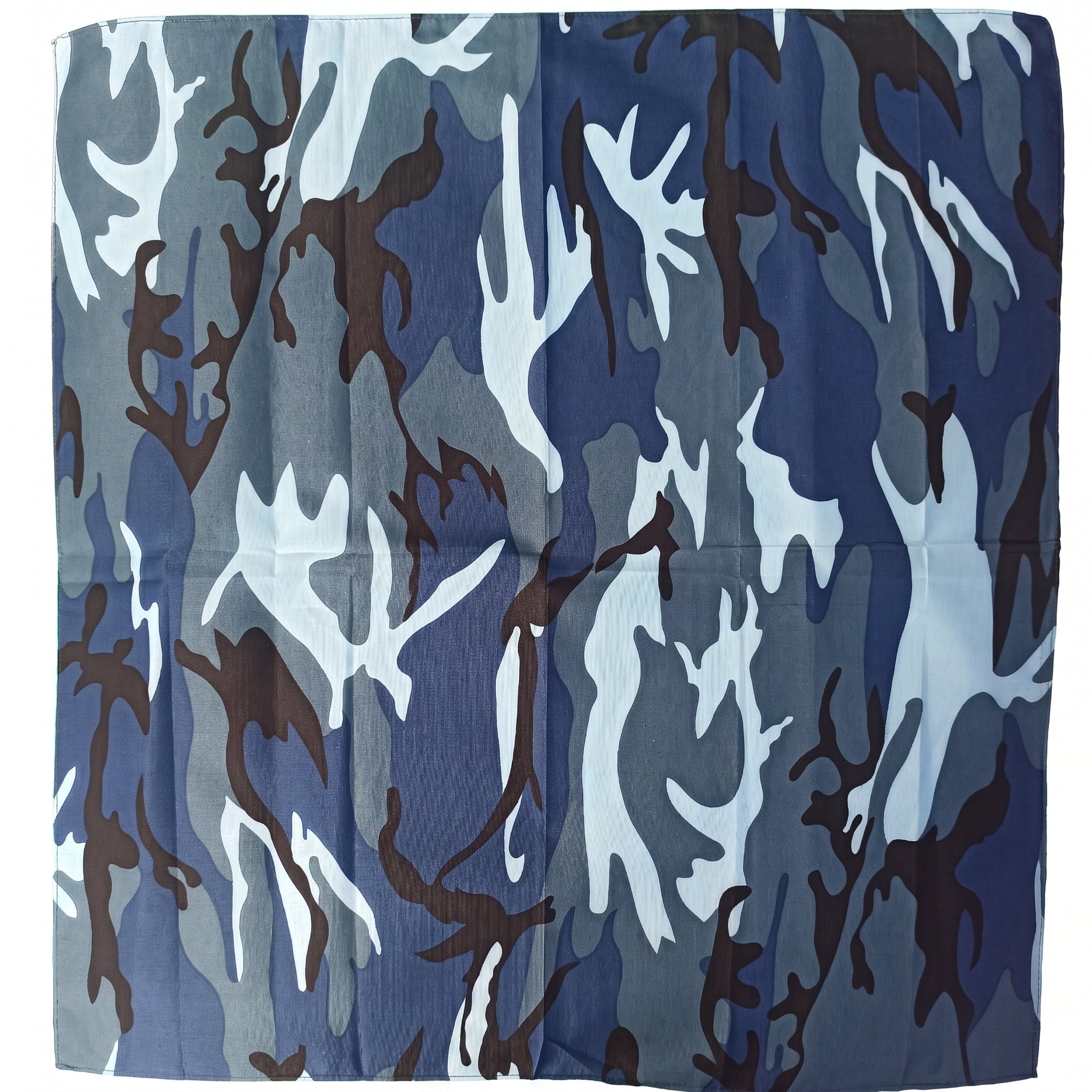 Pañoleta Alegonz Store camuflado azul/gris acero, familia camuflados, tela suave y liviana.