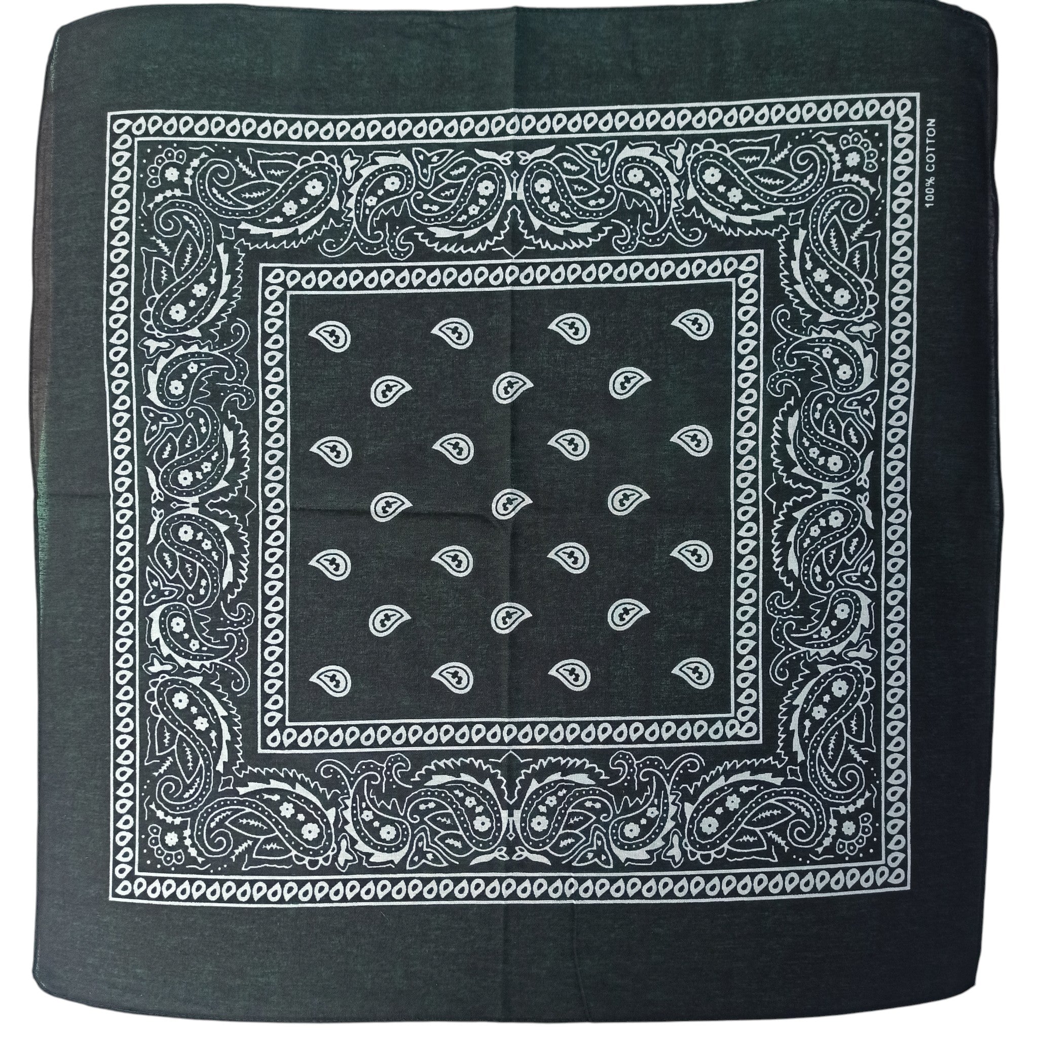 Pañoleta Alegonz Store paisley color negro, familia paisleys, tela suave y liviana.