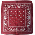 Pañoleta Alegonz Store paisley color guinda, familia paisleys, tela suave y liviana.
