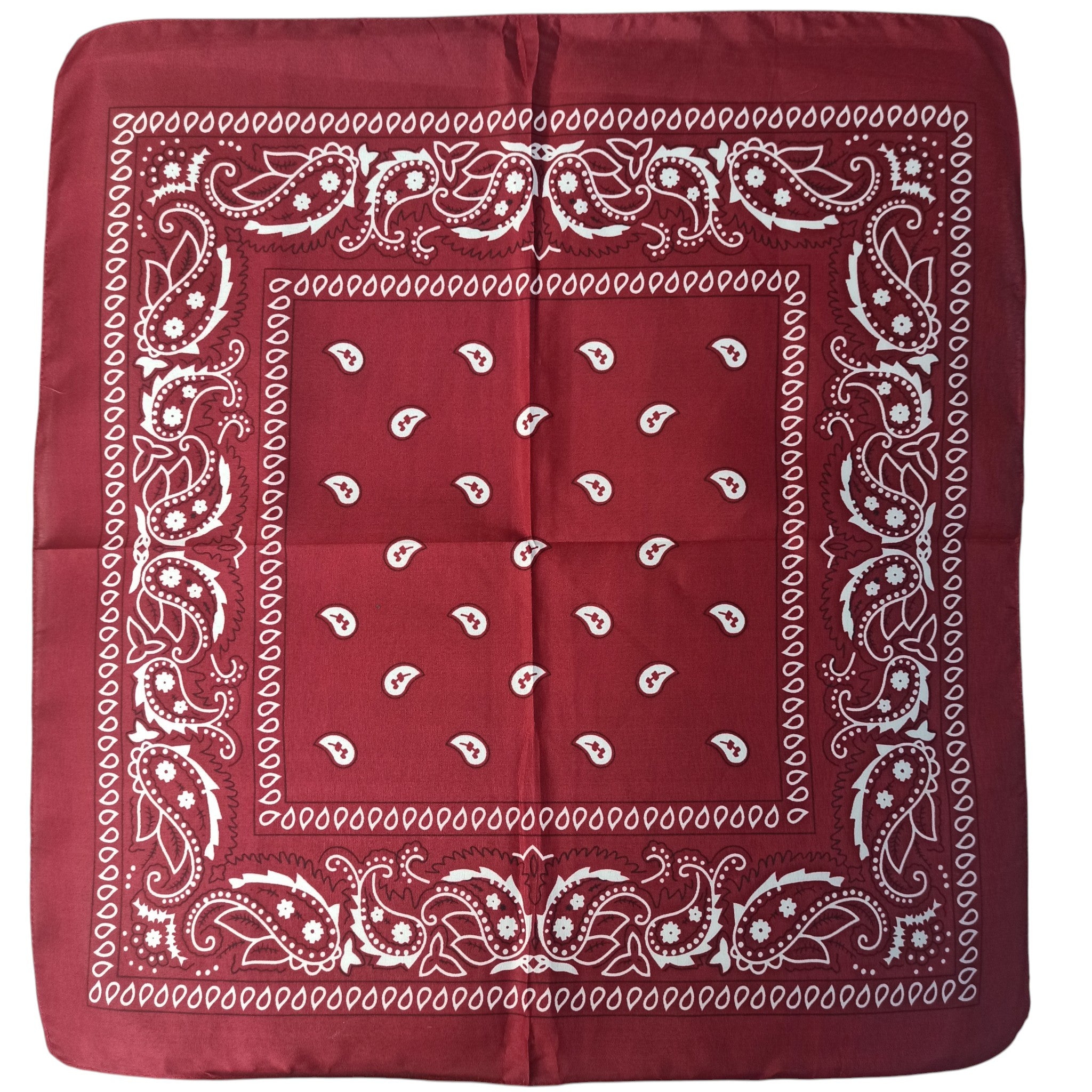 Pañoleta Alegonz Store paisley color guinda, familia paisleys, tela suave y liviana.