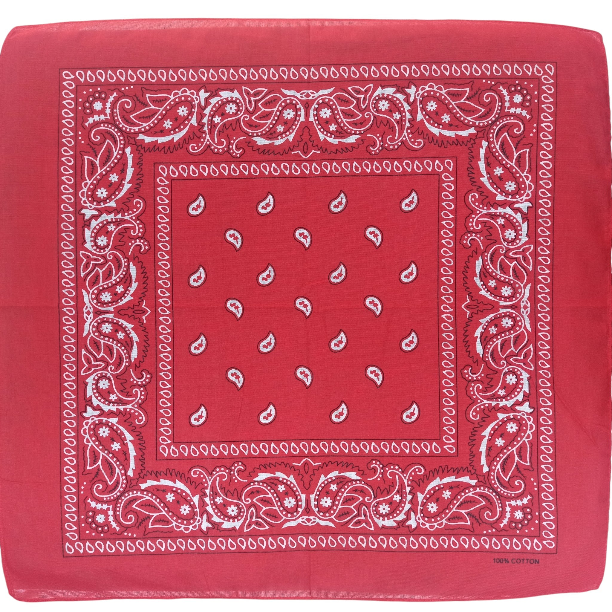 Pañoleta Alegonz Store paisley color rojo, familia paisleys, tela suave y liviana.
