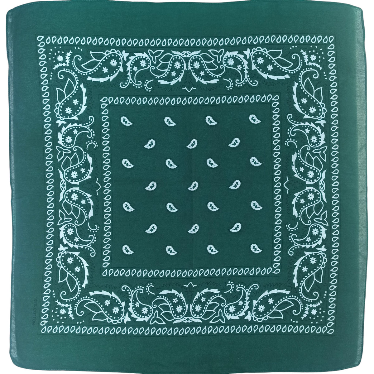 Pañoleta Alegonz Store paisley color verde botella, familia paisleys, tela suave y liviana.
