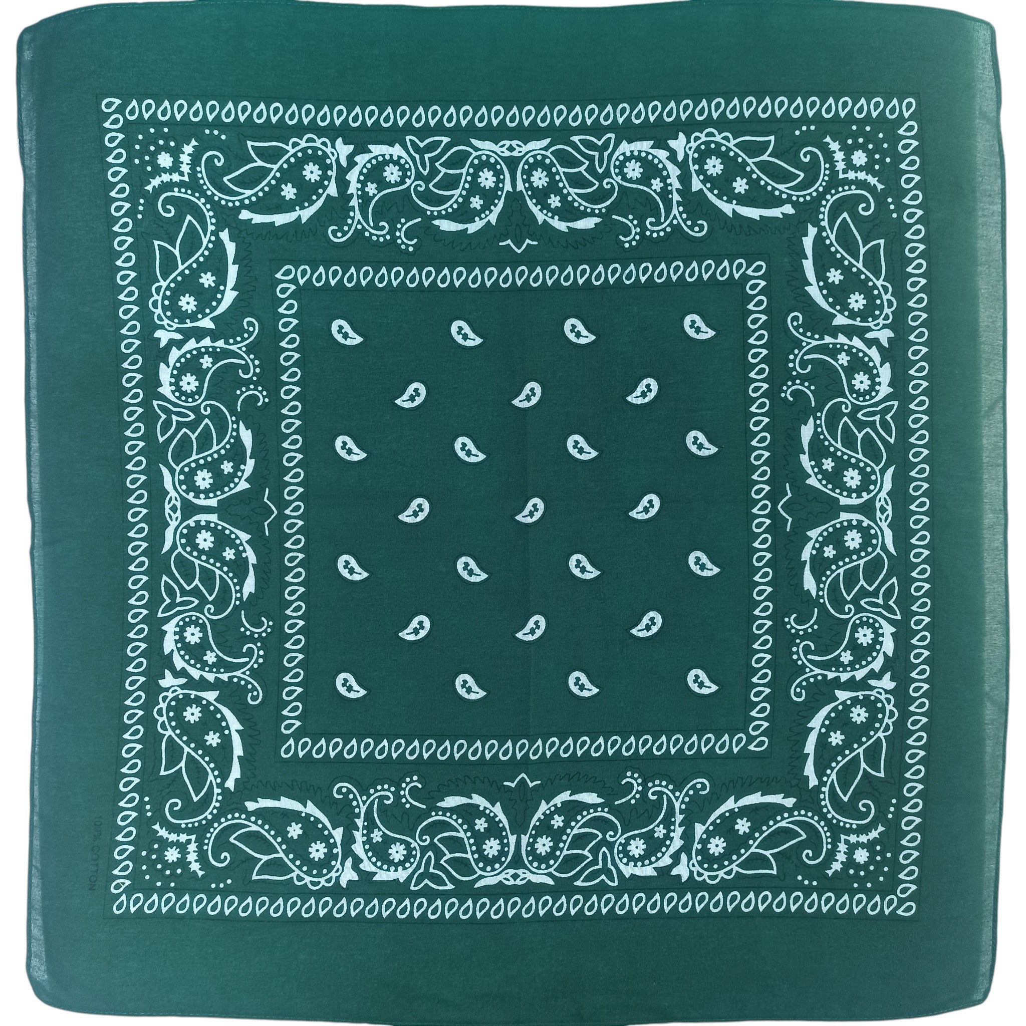 Pañoleta Alegonz Store paisley color verde botella, familia paisleys, tela suave y liviana.