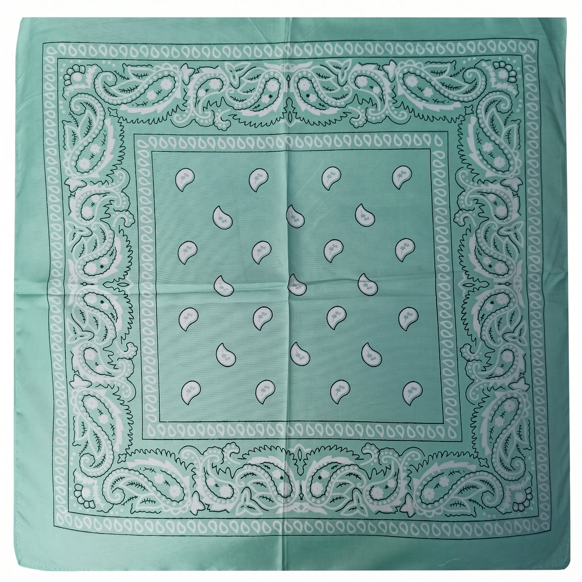 Pañoleta Alegonz Store paisley color turquesa, familia paisleys, tela suave y liviana.