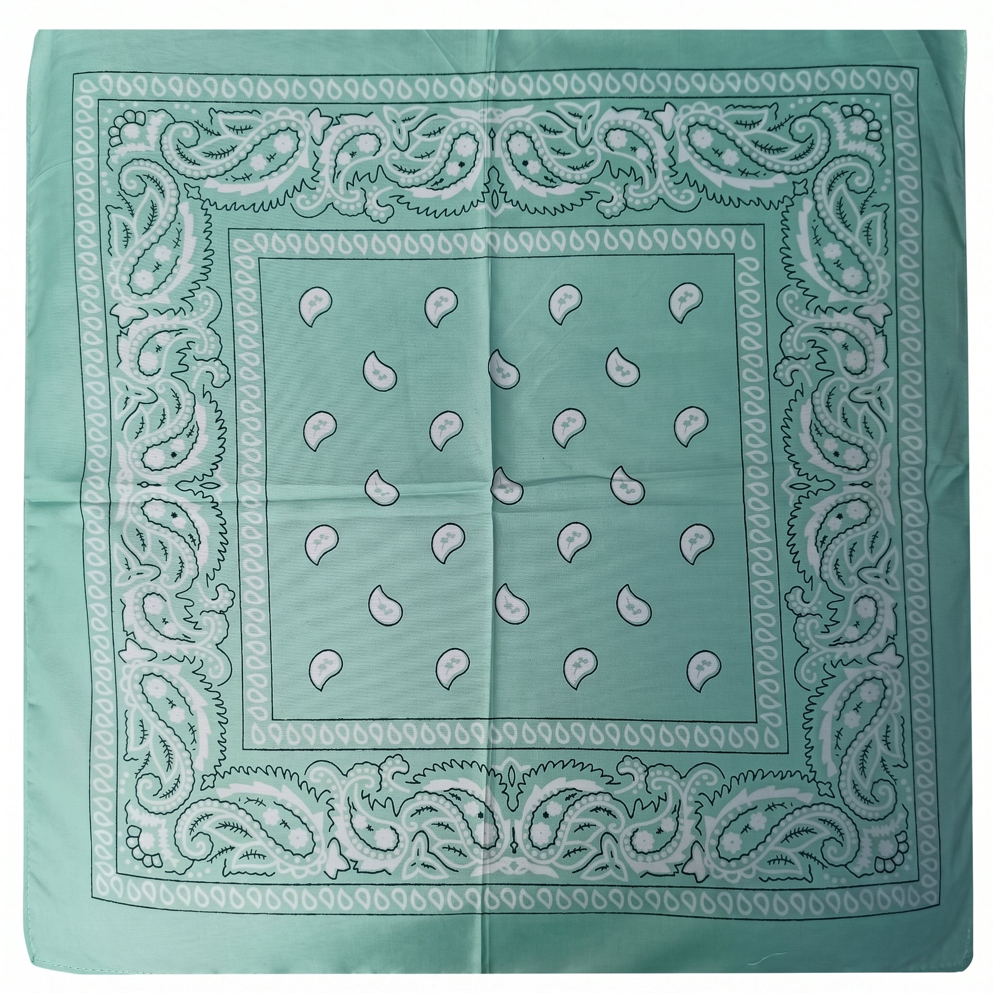 Pañoleta Alegonz Store paisley color turquesa, familia paisleys, tela suave y liviana.