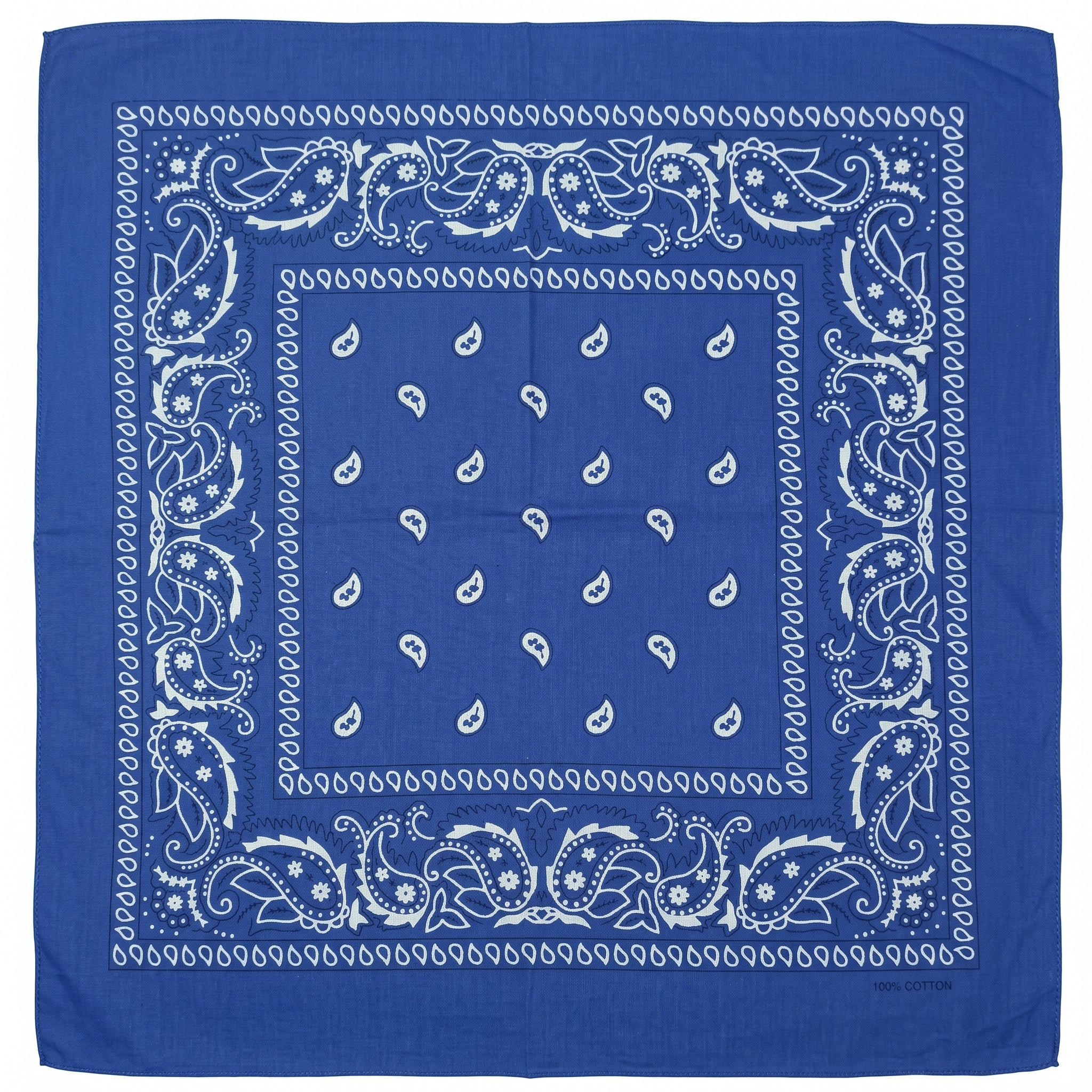 Pañoleta Alegonz Store paisley color azul, familia paisleys, tela suave y liviana.