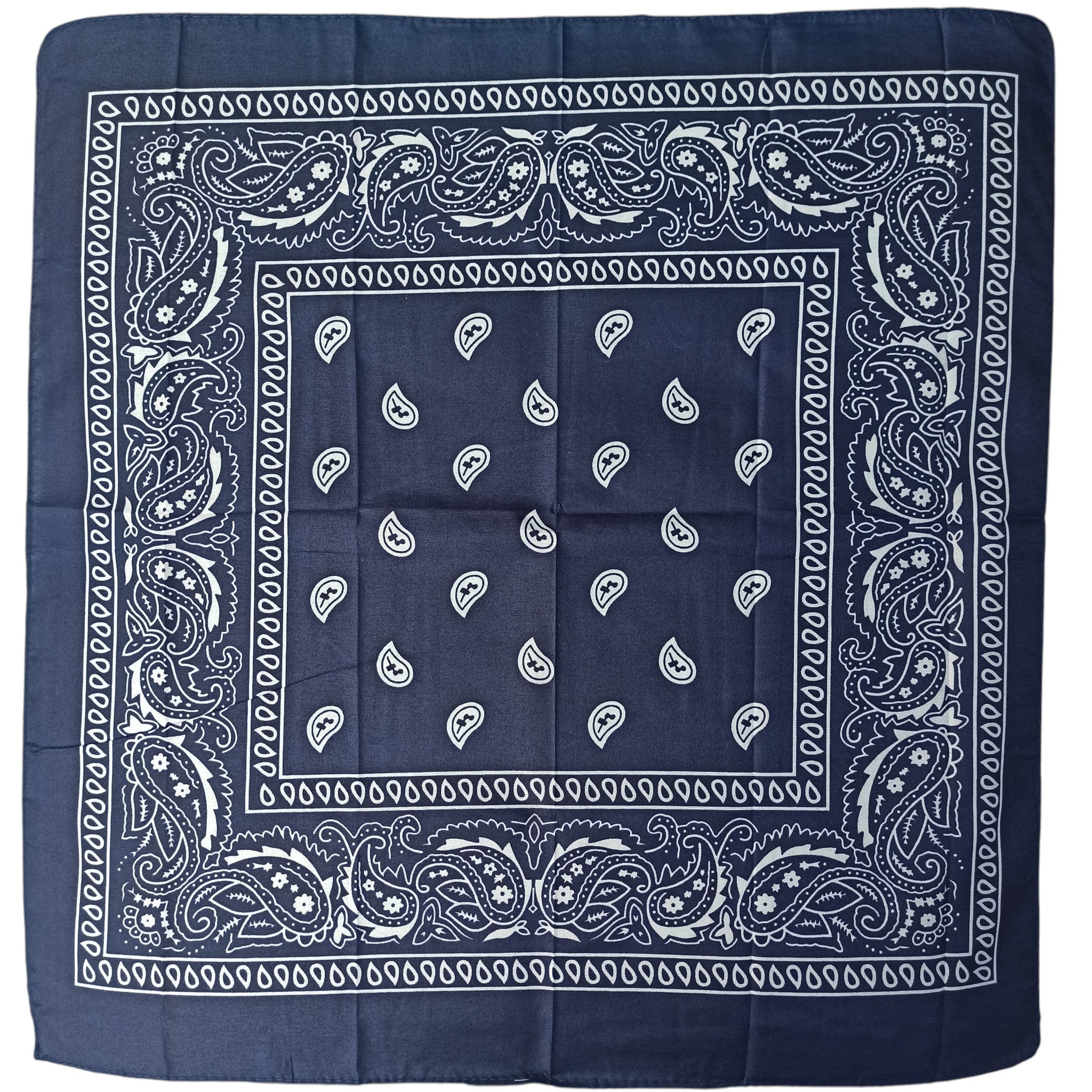 Pañoleta Alegonz Store paisley color azul marino, familia paisleys, tela suave y liviana.