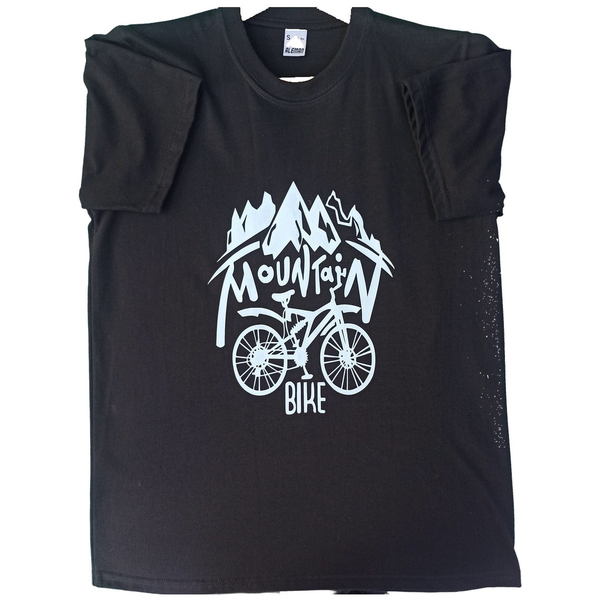 POLO MOUNTAIN BIKE BICICLETA Y MONTAÑAS BLANCO SOBRE NEGRO S