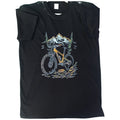 POLO BICICLETA DE MONTAÑA MTB Y MONTAÑAS ILUSTRACIÓN A COLOR NEGRO M