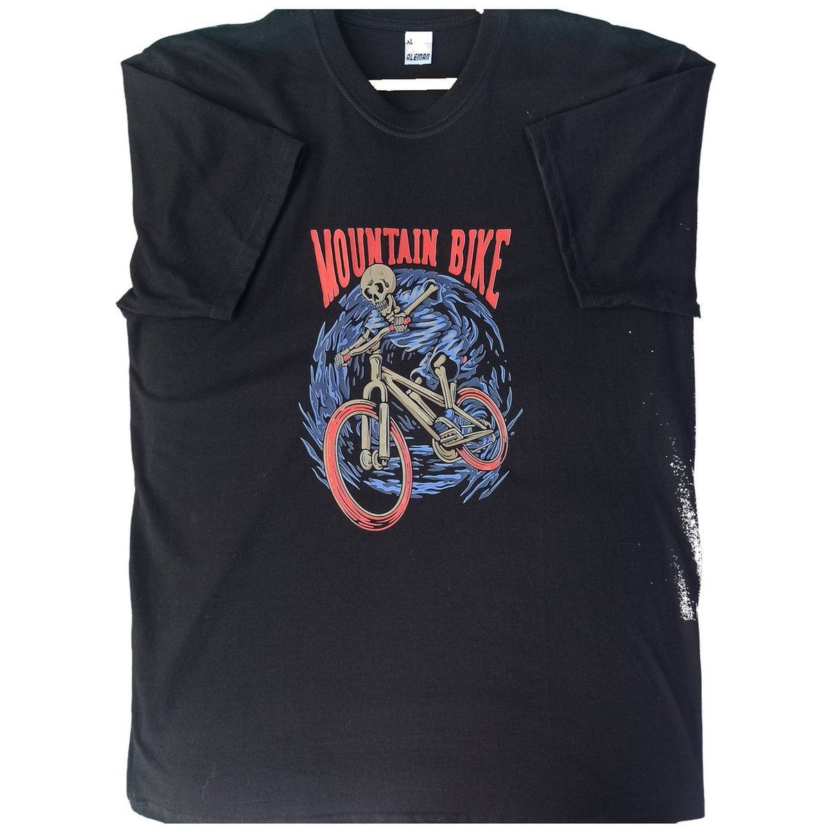 POLO CALAVERA EN BICICLETA MOUNTAIN BIKE NEGRO XL