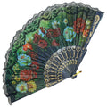 ABANICO NEGRO CON ENCAJE FLORAL 9