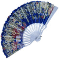 ABANICO FLORAL BRILLANTE AZUL 3