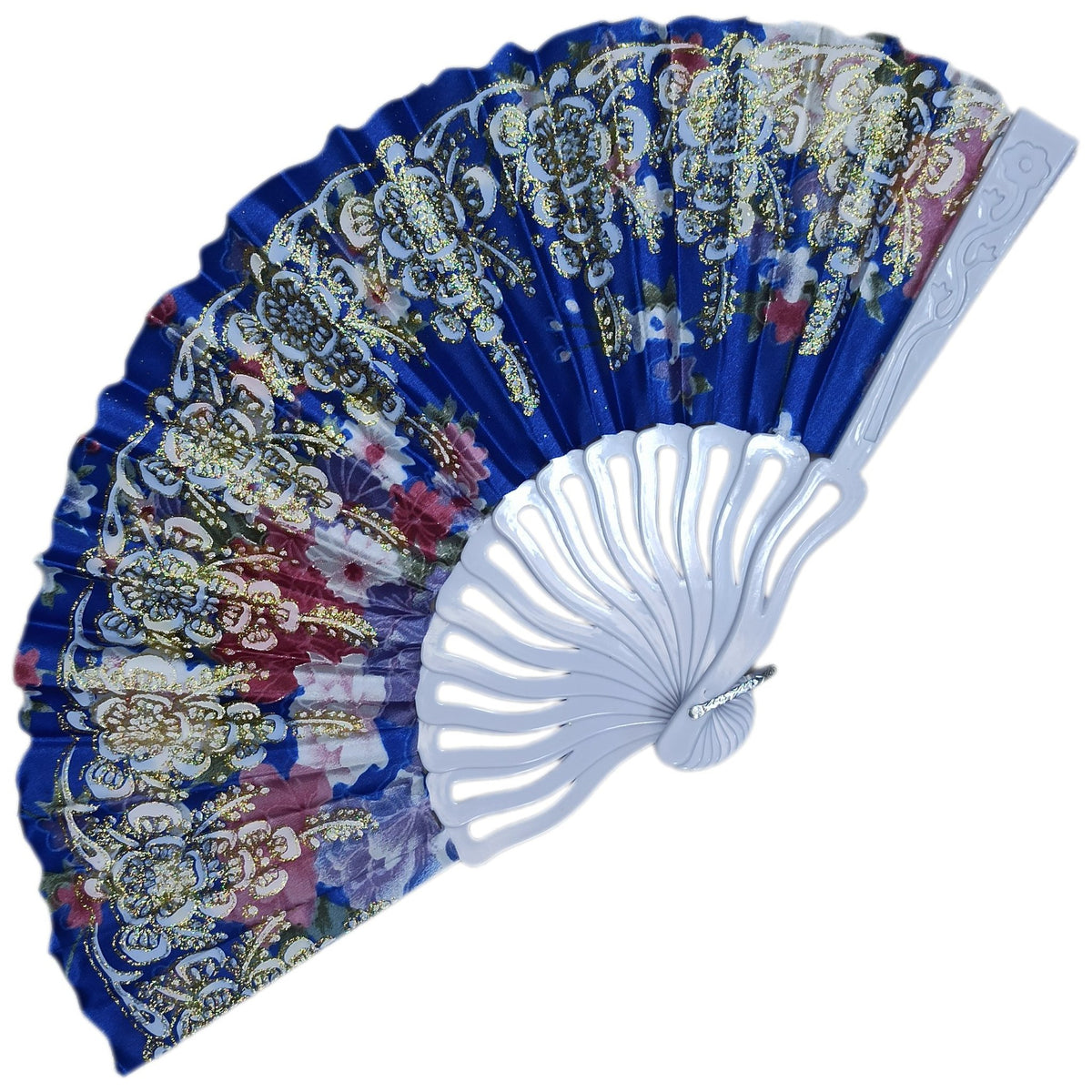 ABANICO FLORAL BRILLANTE AZUL 3