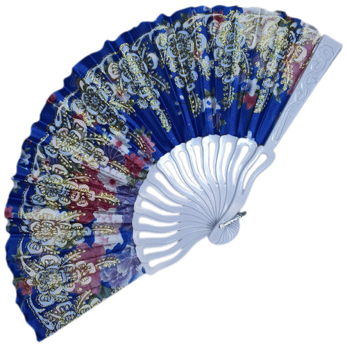 ABANICO FLORAL BRILLANTE AZUL 3