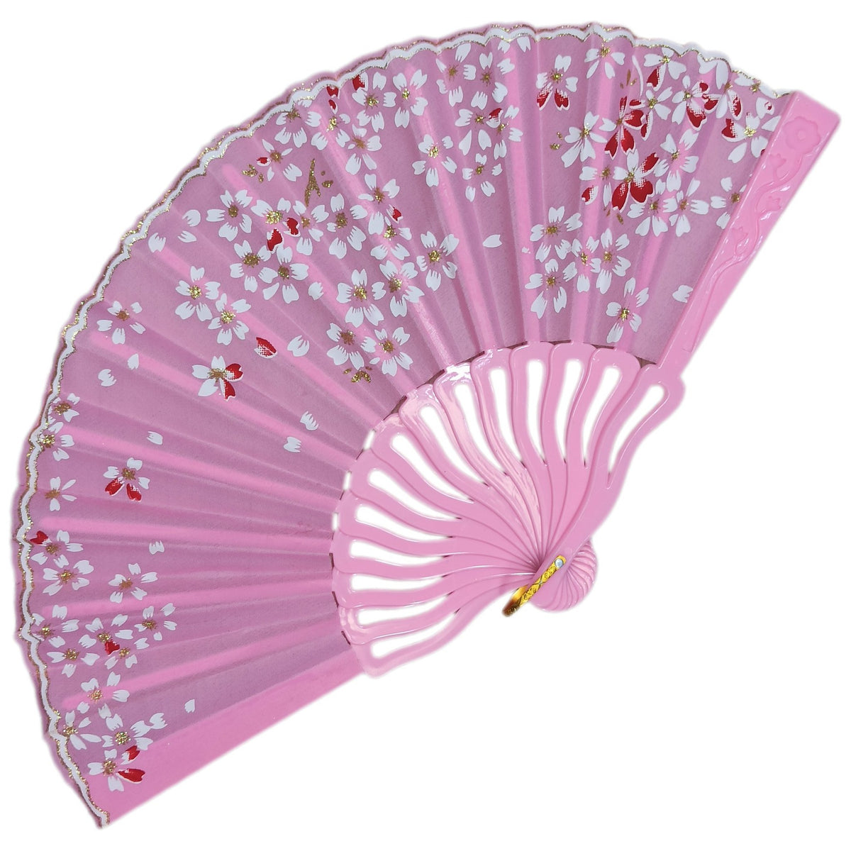 ABANICO ORIENTAL FLORAL ROSA 3