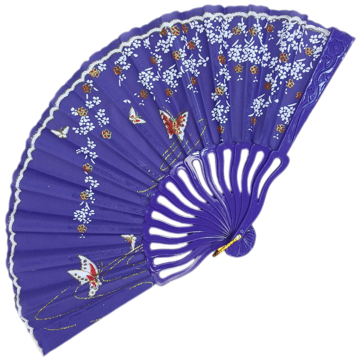 ABANICO ORIENTAL MARIPOSAS MORADO 2