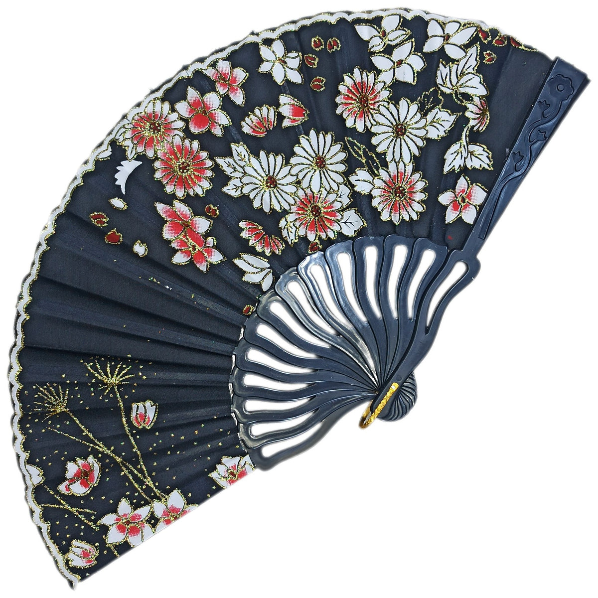 ABANICO ORIENTAL MARIPOSAS NEGRO 1
