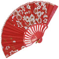 ABANICO ORIENTAL FLORAL ROJO 3