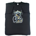 POLO BICICLETA DE MONTAÑA MTB Y MONTAÑAS ILUSTRACIÓN A COLOR NEGRO HOMBRE L