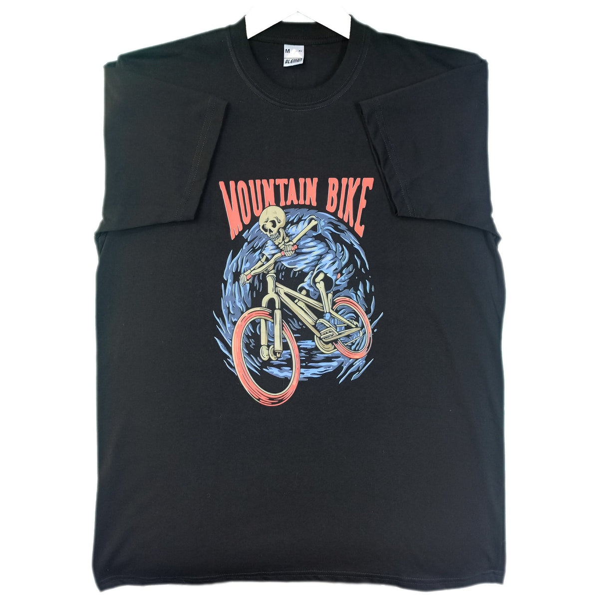 POLO CALAVERA EN BICICLETA MOUNTAIN BIKE NEGRO HOMBRE M