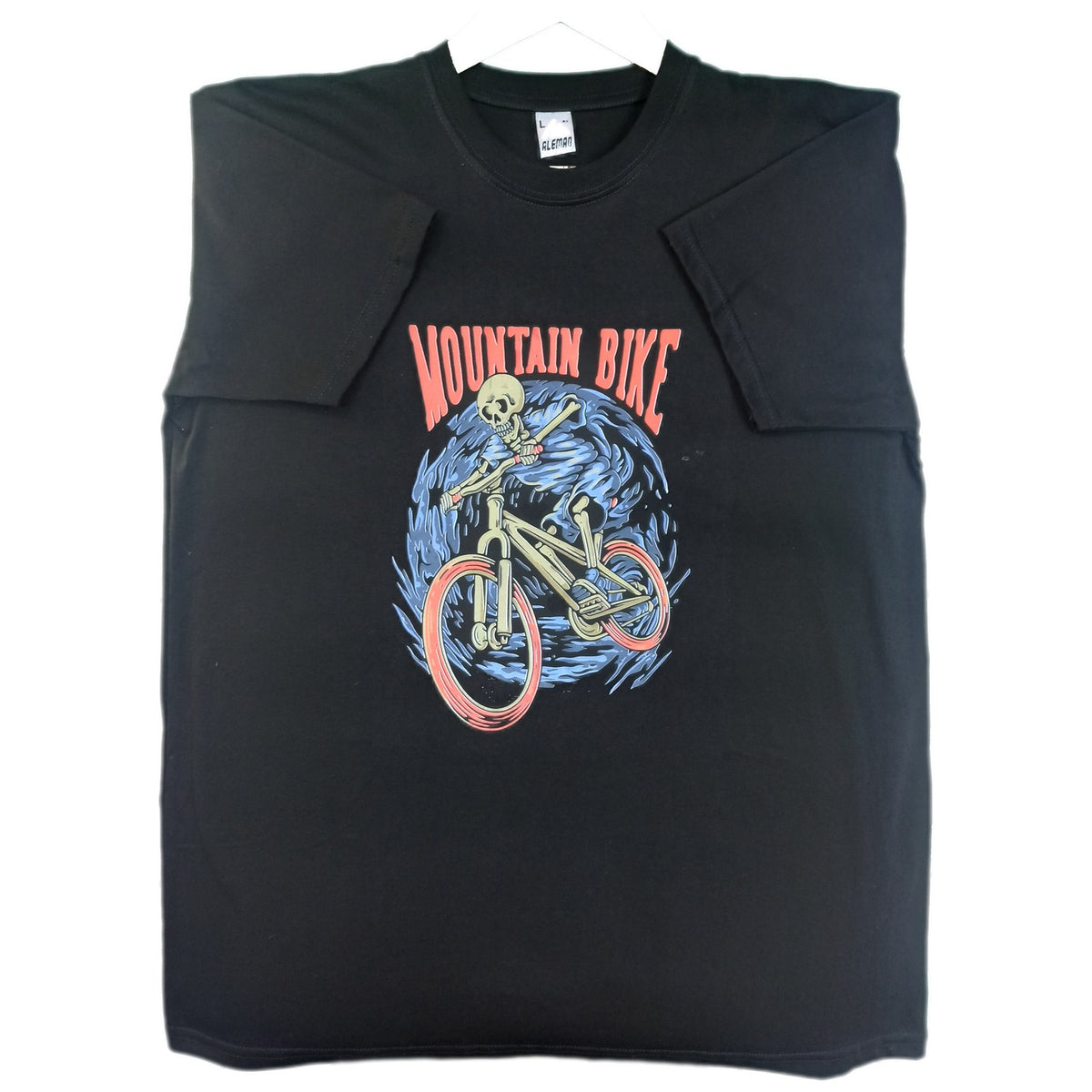 POLO CALAVERA EN BICICLETA MOUNTAIN BIKE NEGRO HOMBRE L