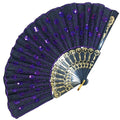 Alegonz Store - Abanico Negro Con Lentejuelas Morado