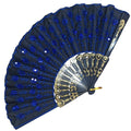 Alegonz Store - Abanico Negro Con Lentejuelas Azul