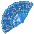 Alegonz Store - Abanico Oriental Mariposas Azul 2