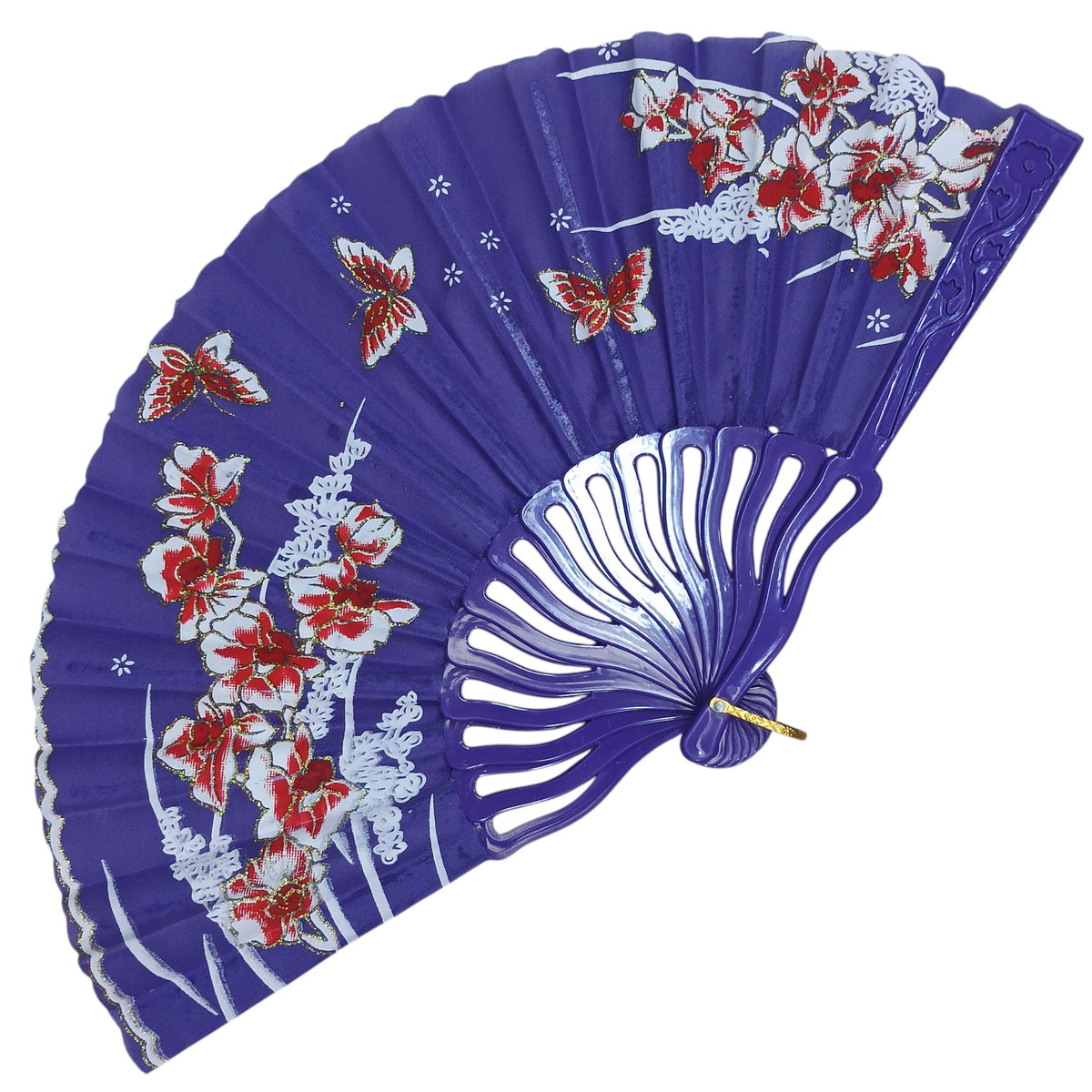 Alegonz Store - Abanico Oriental Mariposas Morado
