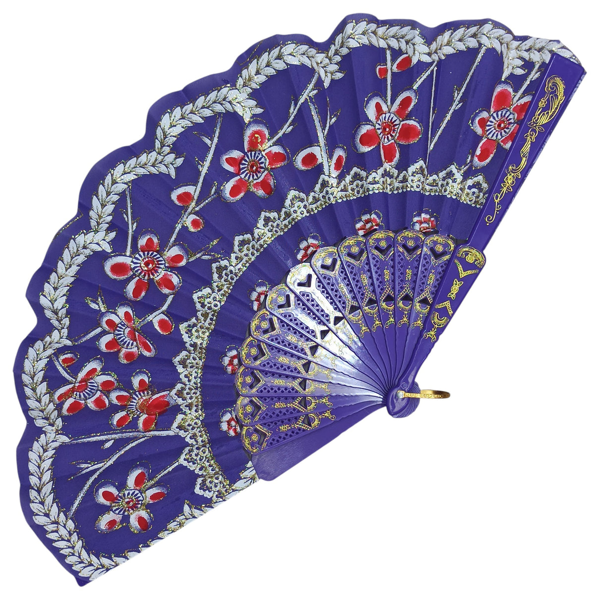 Alegonz Store - Abanico Oriental Floral Morado